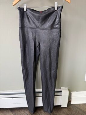 SPANX High-Rise Black Faux Leather Leggings
